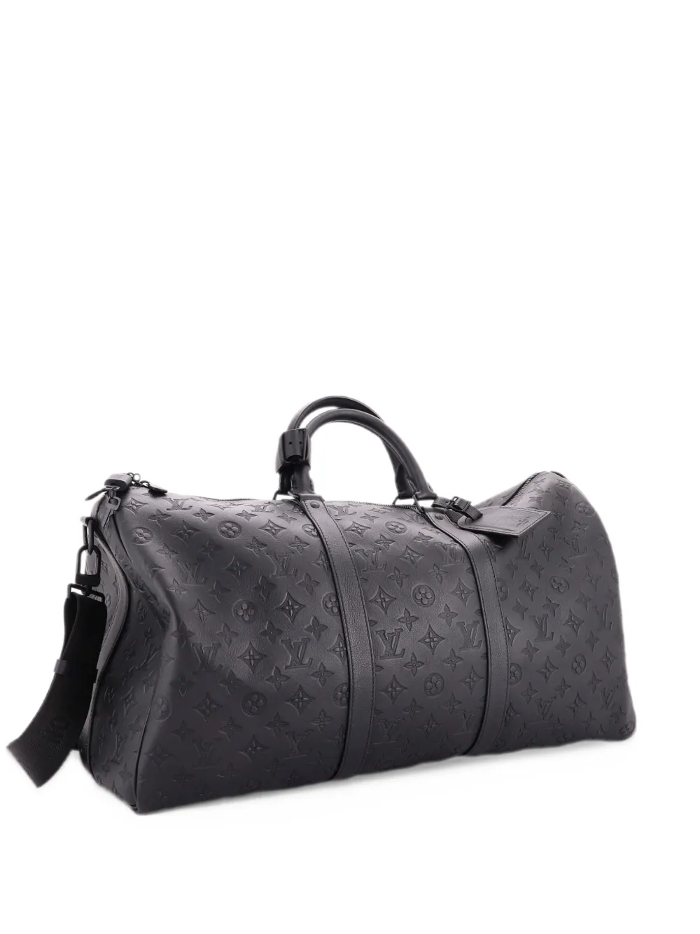 Louis Vuitton Pre-Owned Keepall Bandouliere Bag Monogram Shadow Leather 50 travel bag - Nero