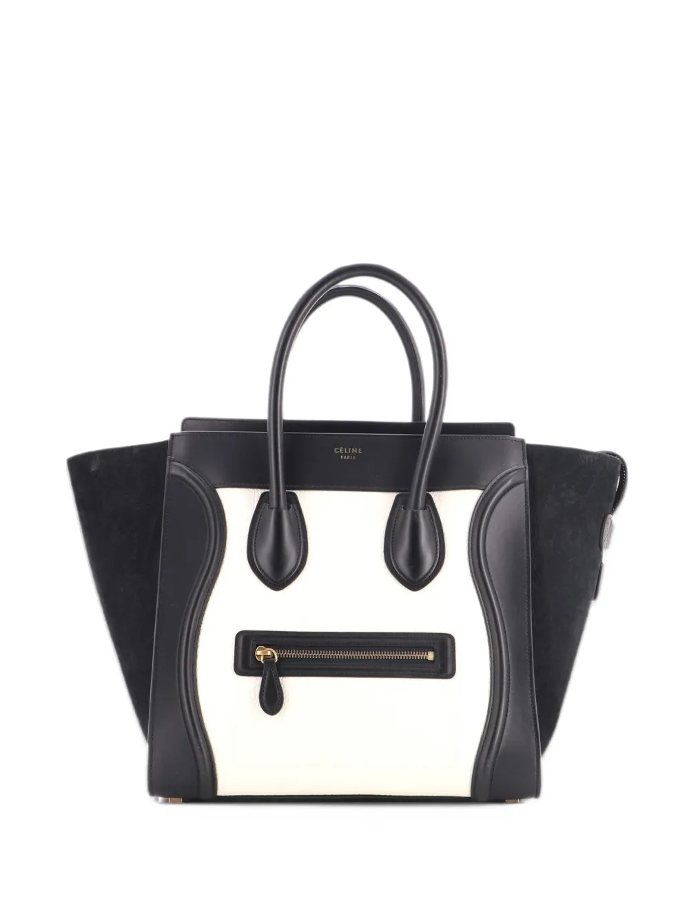 Celine Pre-Owned Bicolor Luggage Bag Leather Mini satchel - Nero