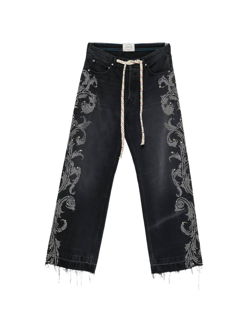 ERCOLE STUDIO stud-embellished rope-belt jeans - Nero
