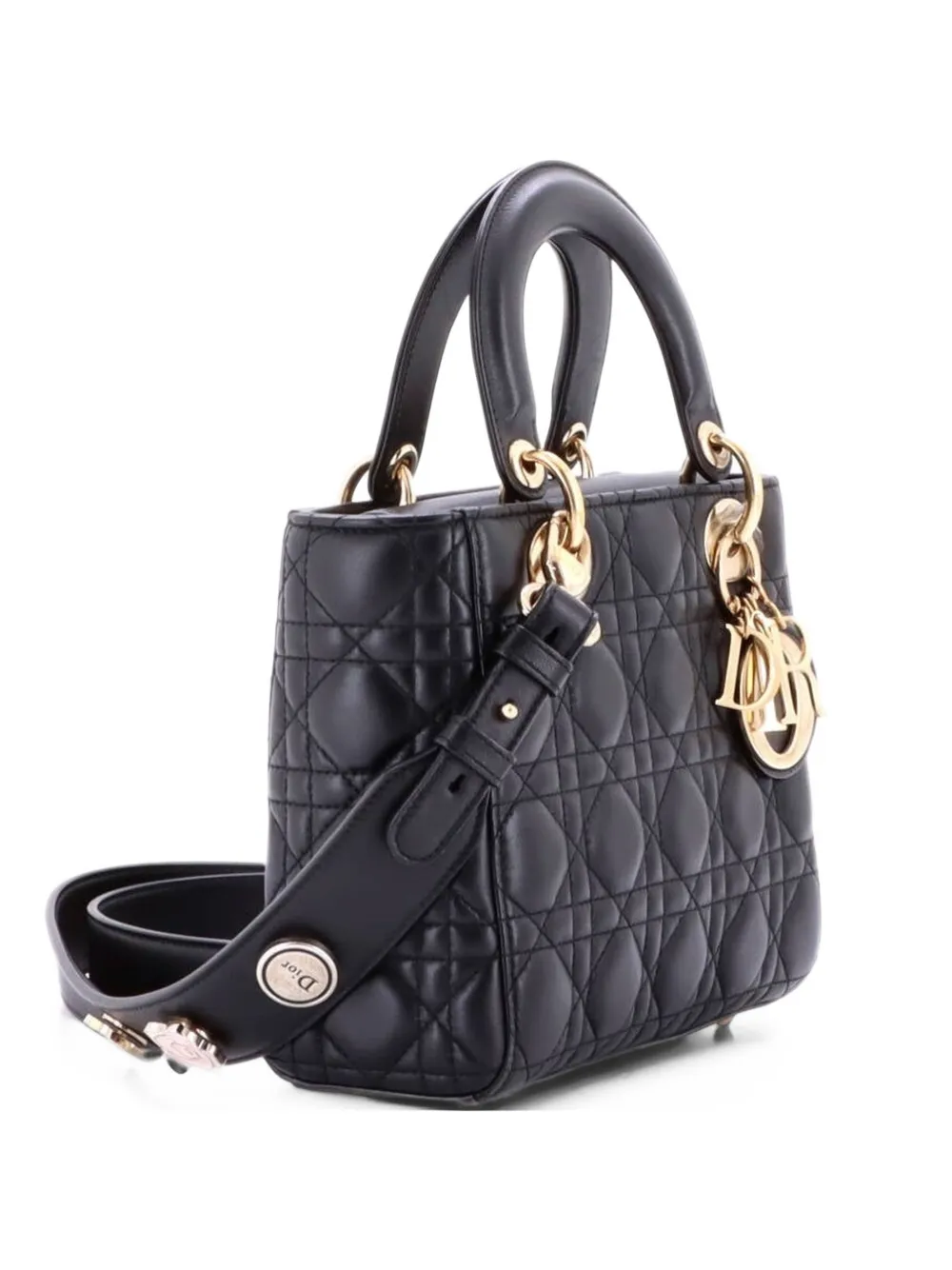 Christian Dior Pre-Owned My ABCDior Lady Dior Bag Cannage Quilt Lambskin crossbody bag - Black