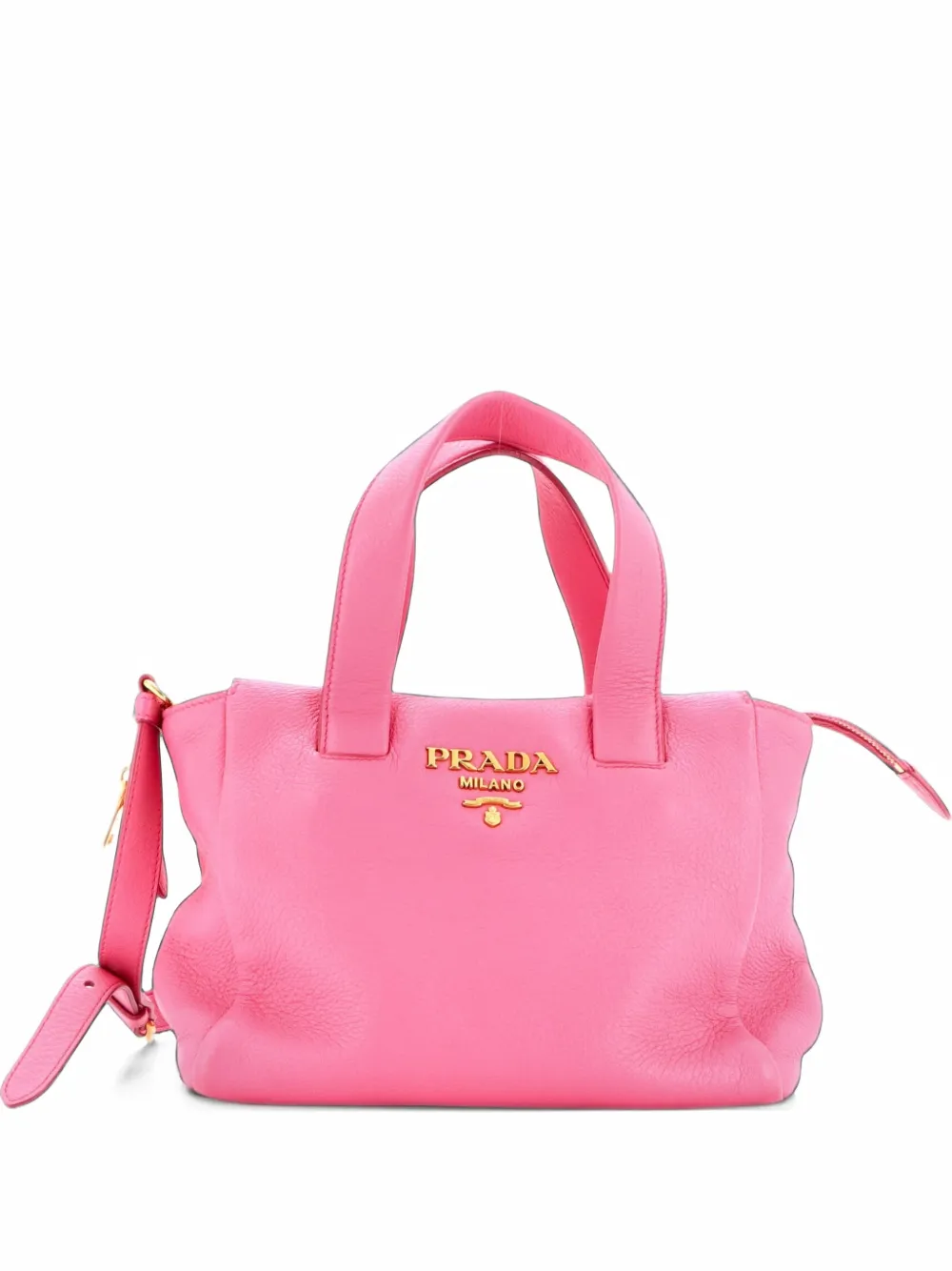 Prada Pre-Owned Top Handle Convertible Zip Tote Cervo Leather Mini satchel - Rosa