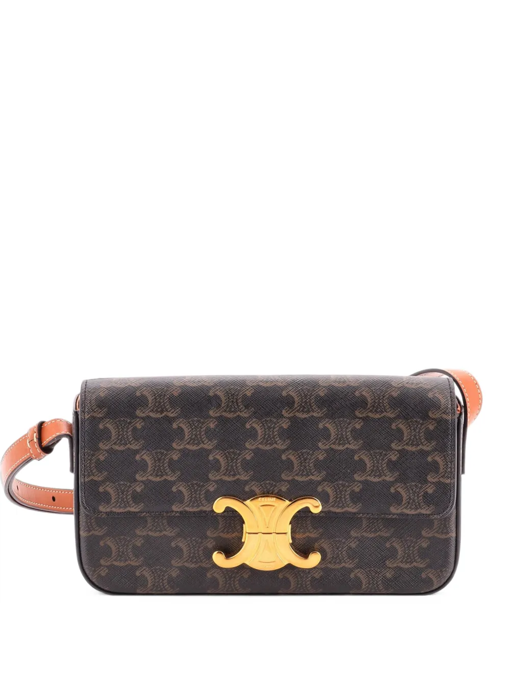 Celine Pre-Owned Triomphe East-West Triomphe Coated Canvas shoulder bag - Brown