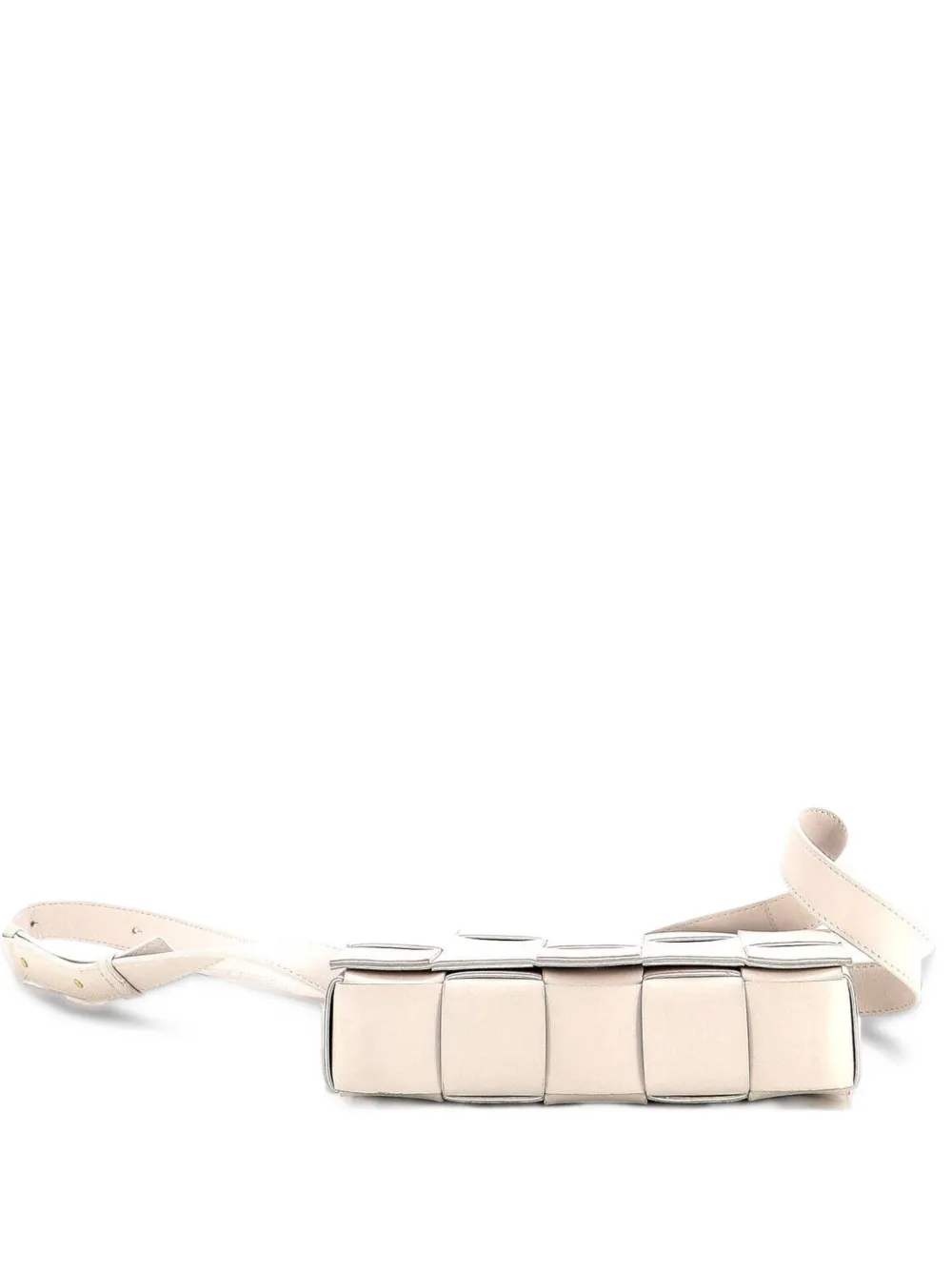 Bottega Veneta Pre-Owned Cassette Maxi Intrecciato Leather Small crossbody bag - Bianco
