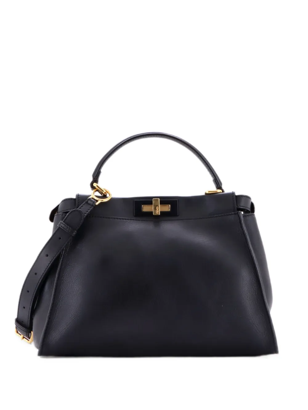 Fendi Pre-Owned Peekaboo Bag Rigid Leather Regular satchel - Black