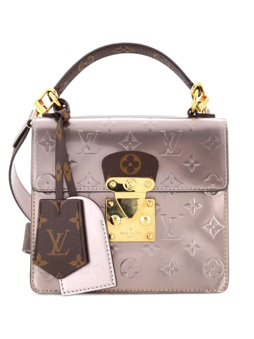 Louis Vuitton Pre-Owned Spring Street NM Handbag Monogram Vernis with Monogram Canvas satchel - Grey