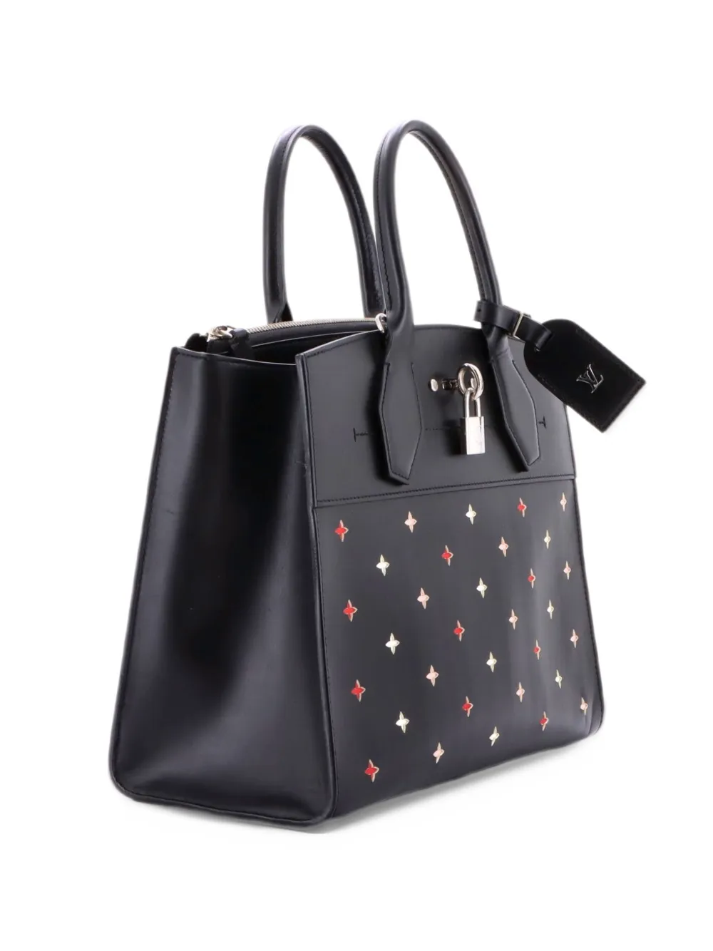 Louis Vuitton Pre-Owned City Steamer Handbag Limited Edition Blooming Perforated Leather MM tote bag - Black