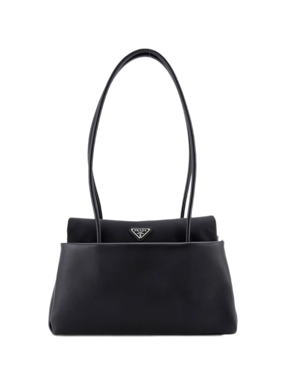 Prada Pre-Owned Passage Leather and Re-Nylon Medium shoulder bag - Black