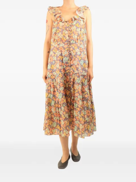 Veronica Beard floral-print ruffled midi dress