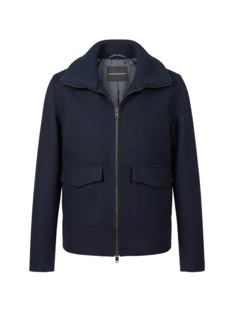 Daniele Alessandrini ribbed-collar zip-up jacket