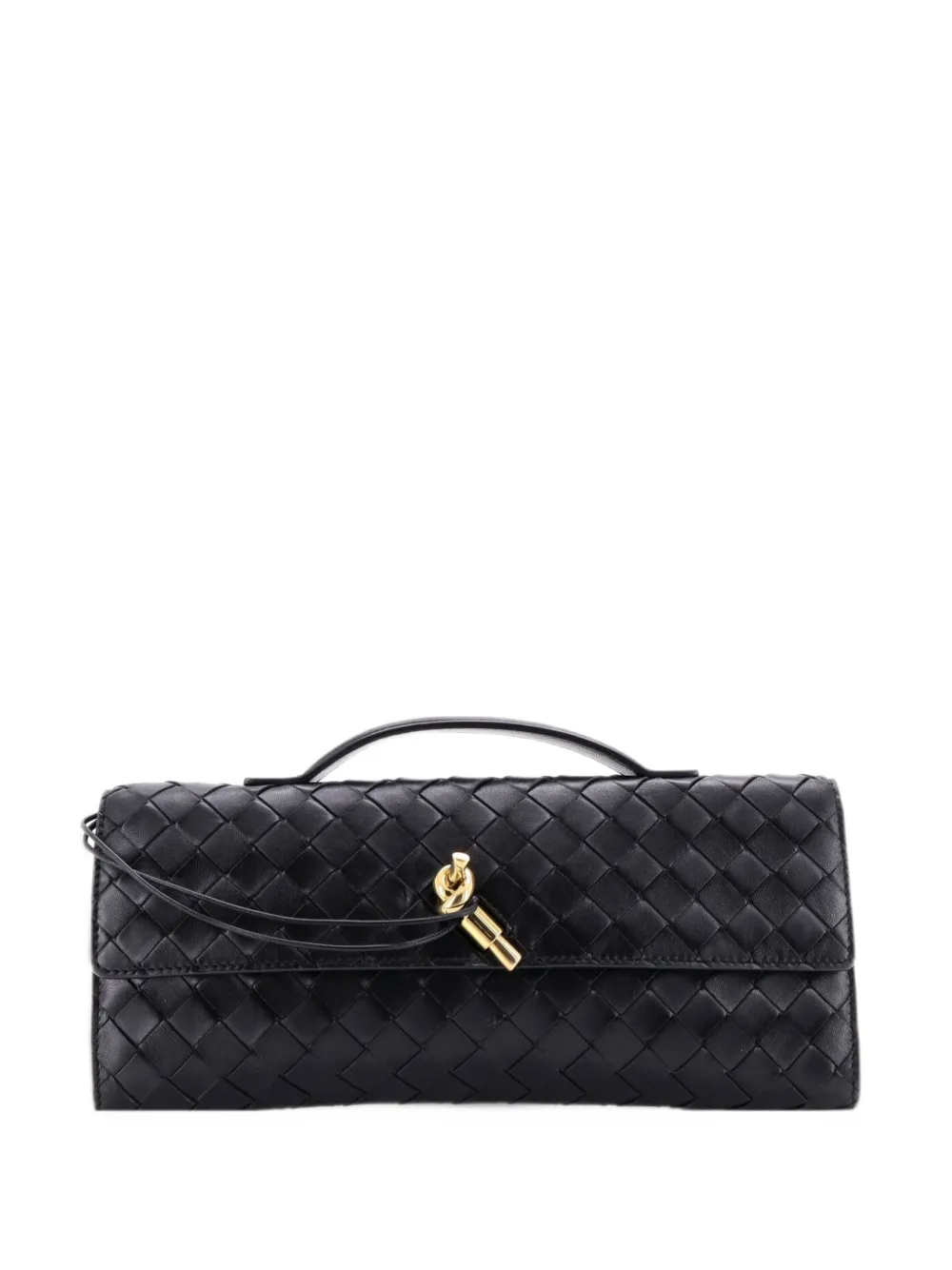 Bottega Veneta Pre-Owned Andiamo Top Handle Intrecciato Nappa Long clutch bag - Black