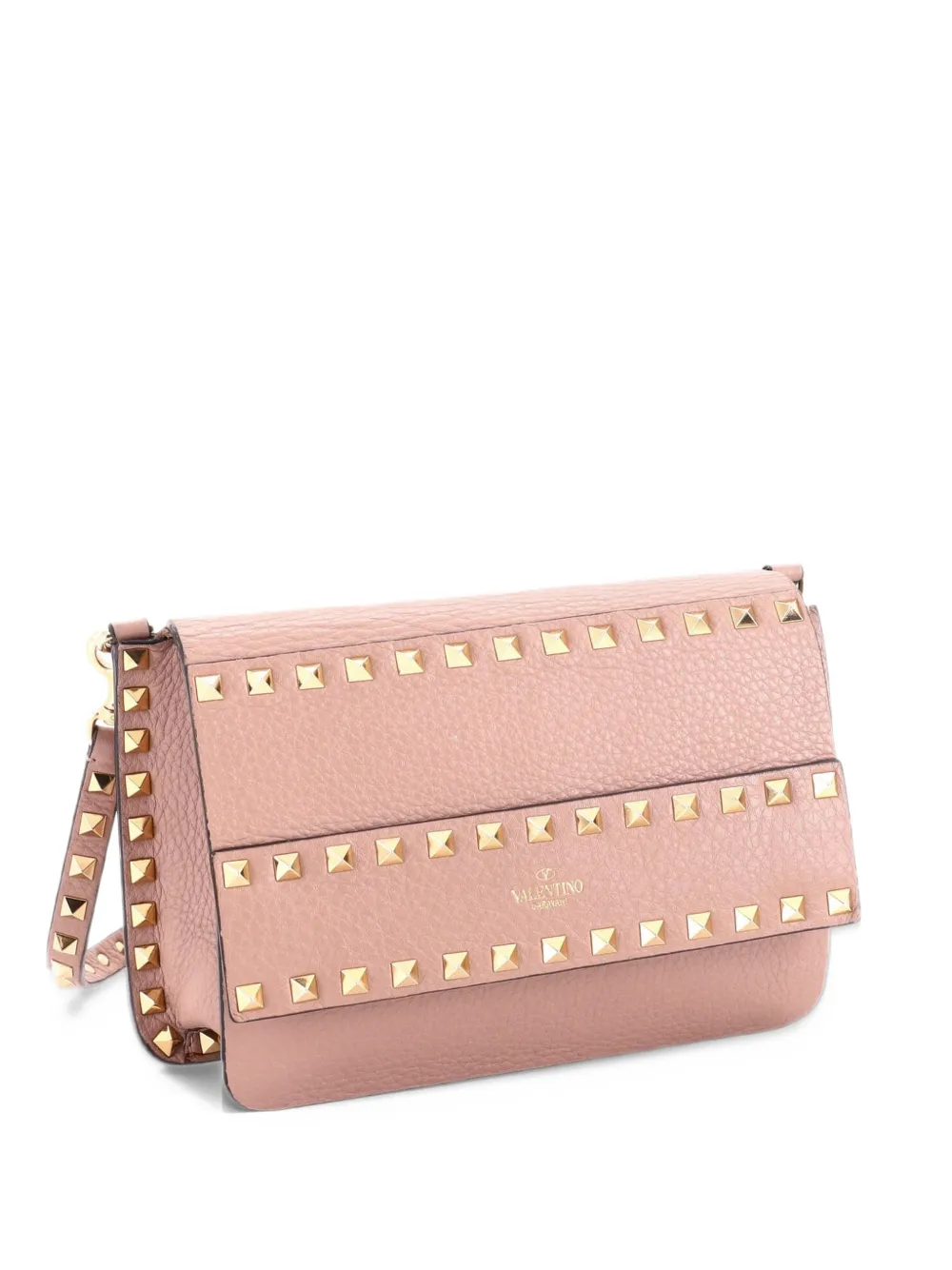 Valentino Garavani Pre-Owned Rockstud Front Handle Flap Bag Leather Small crossbody bag - Toni neutri