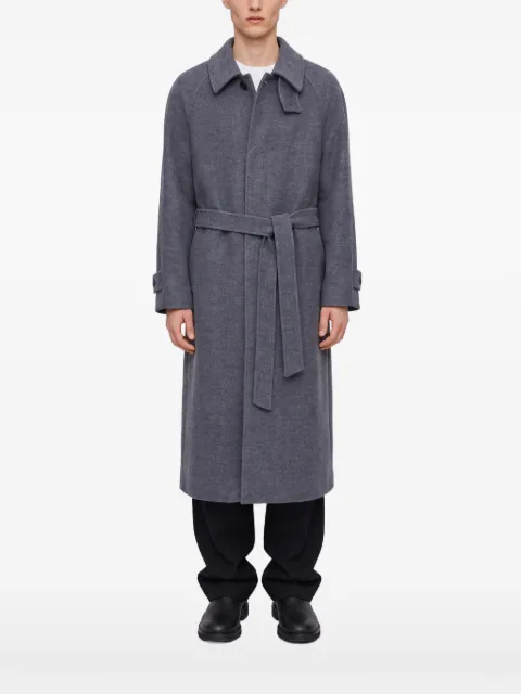 DUNST belted raglan-sleeve coat