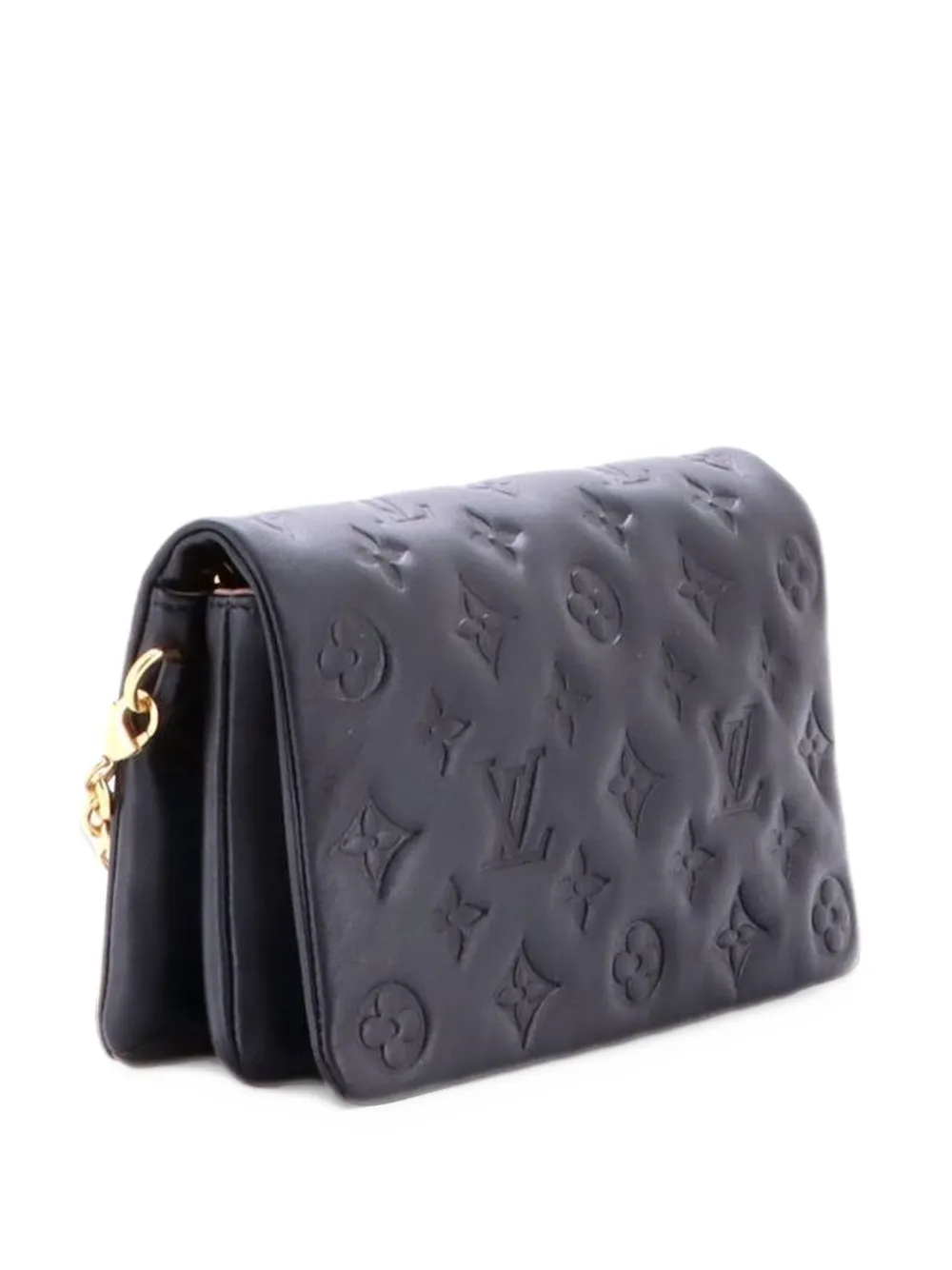 Louis Vuitton Pre-Owned Coussin Pochette Monogram Embossed Lambskin crossbody bag - Black