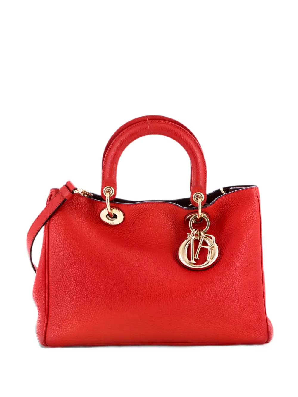 Christian Dior Pre-Owned Diorissimo Pebbled Leather Medium tote bag - Red