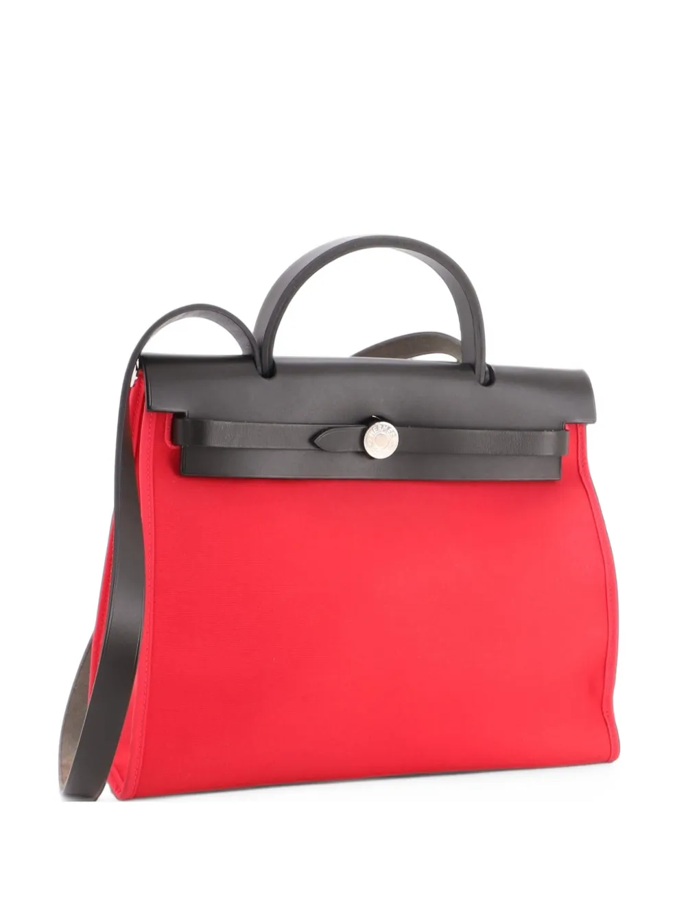 Hermès Pre-Owned Herbag Zip Leather and Toile 31 shoulder bag - Pink