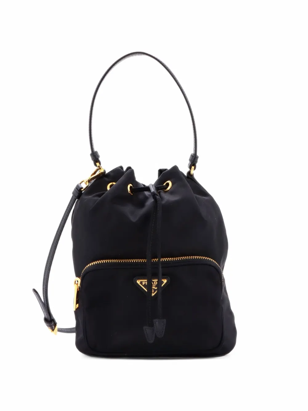 Prada Pre-Owned Duet Drawstring Tessuto Small bucket bag - Nero