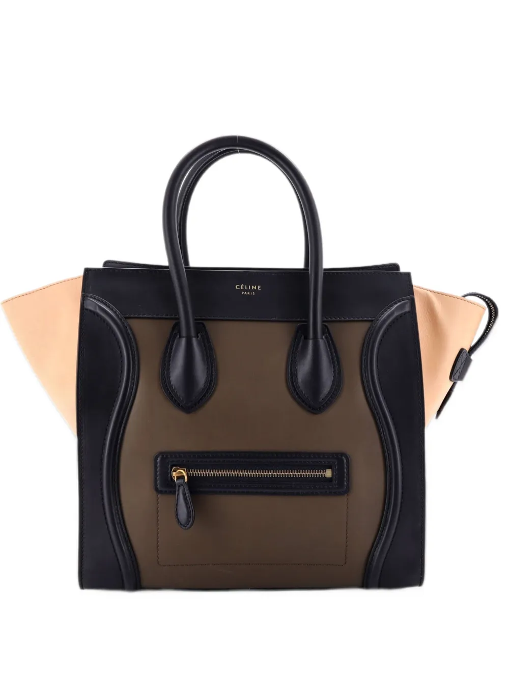 Celine Pre-Owned Tricolor Luggage Bag Leather Mini tote bag - Marrone