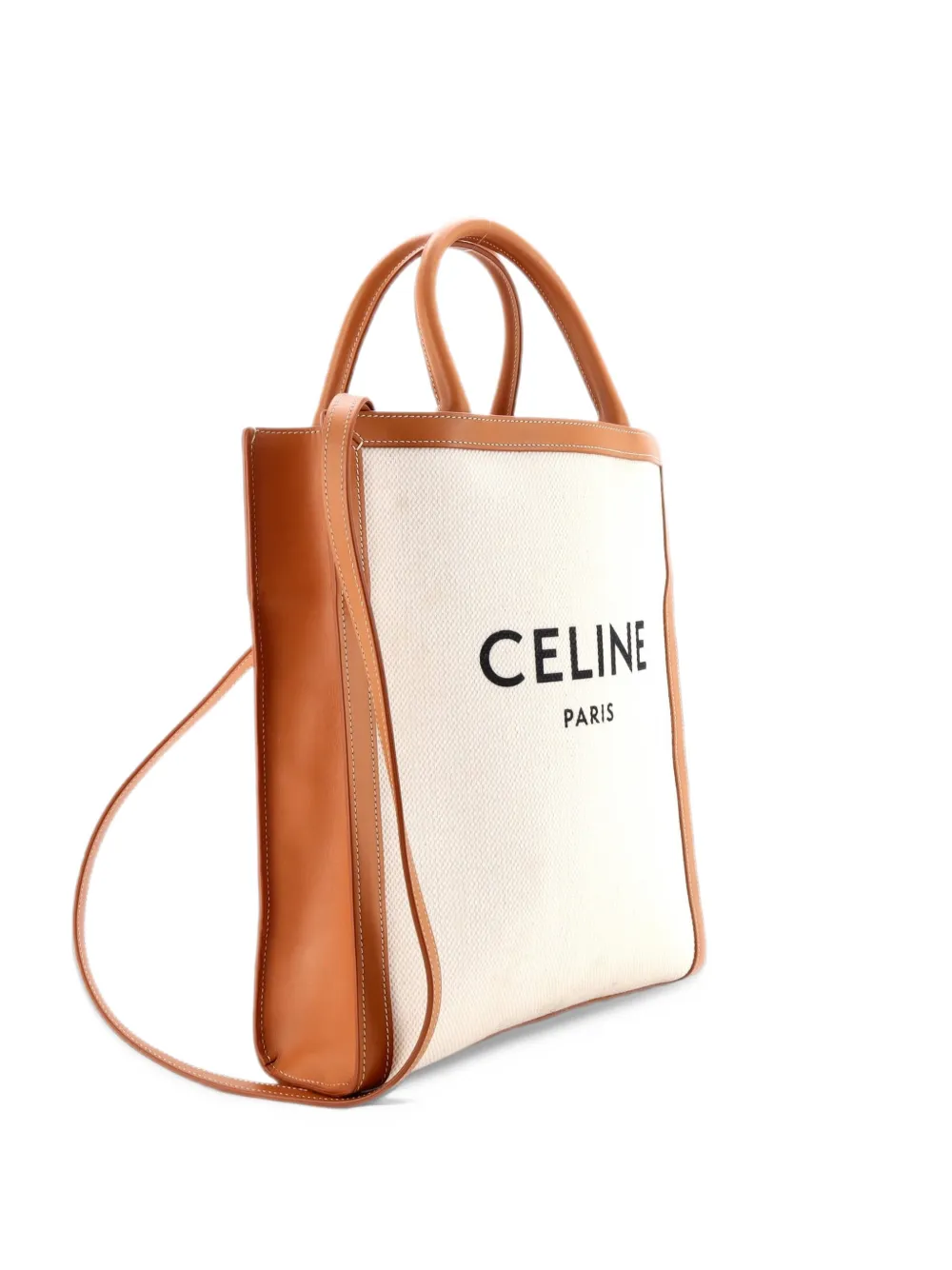 Celine Pre-Owned Vertical Cabas Canvas with Leather Small tote bag - Brown