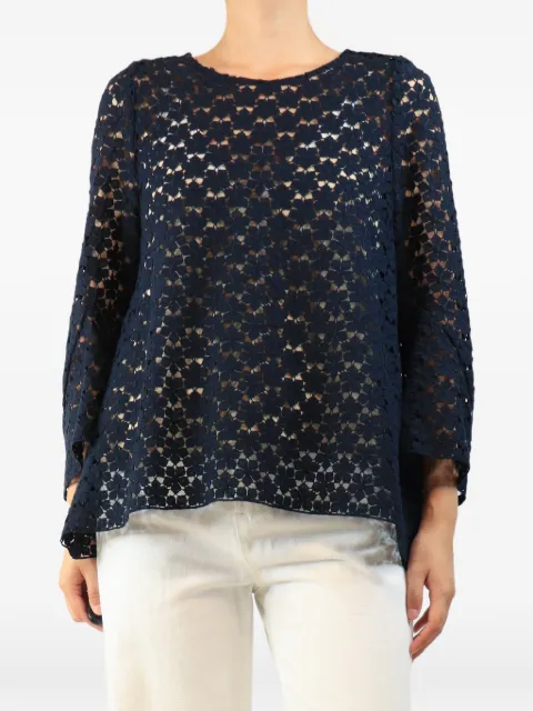 Scanlan Theodore floral-lace long-sleeve blouse