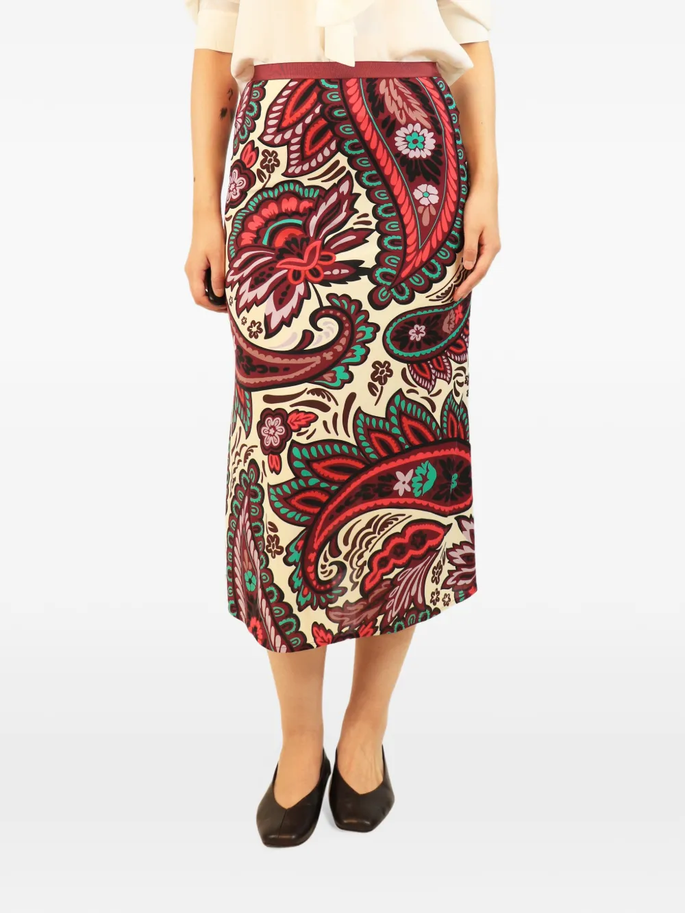 Siyu paisley-print midi skirt - Toni neutri
