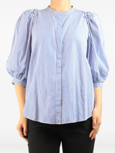 G. striped puff-sleeve blouse