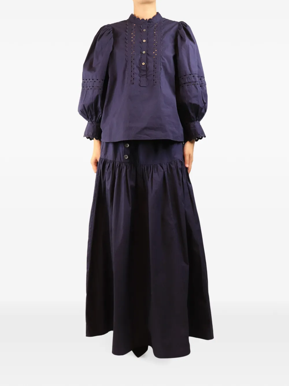 Antik Batik broderie anglaise tiered blouse and maxi skirt set - Viola