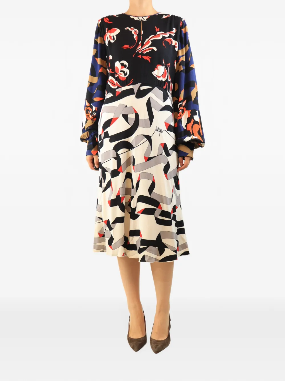 MSGM long-sleeve midi dress - Nero