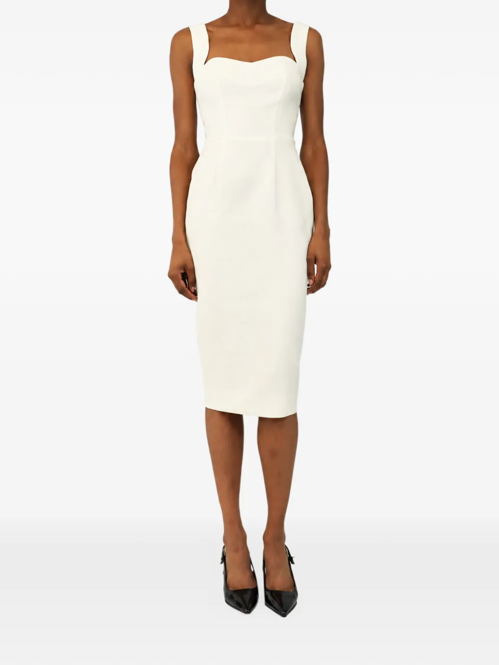 Victoria Beckham sweetheart neckline midi dress - Toni neutri