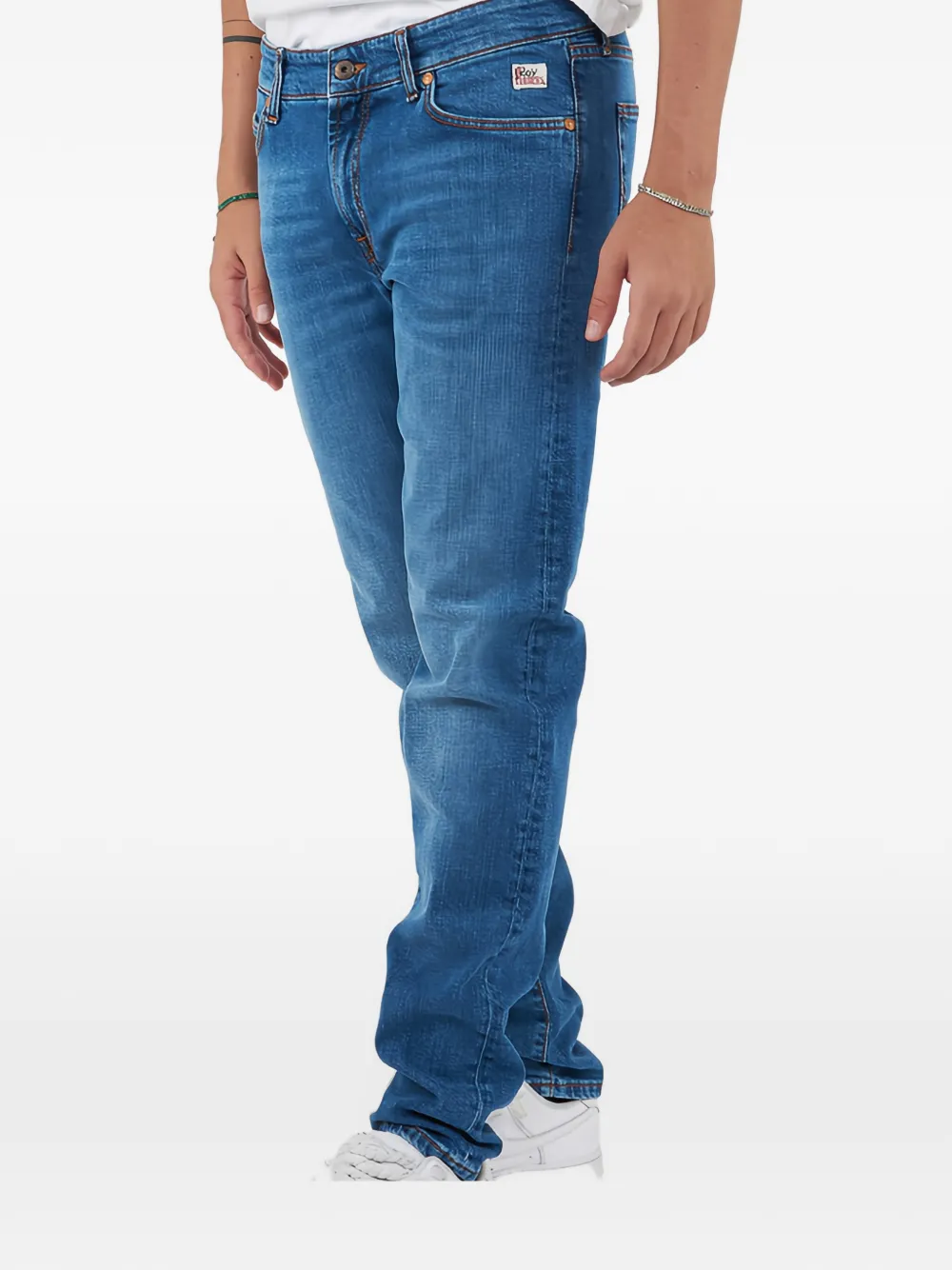 Roy Rogers faded-effect slim-fit jeans Blauw