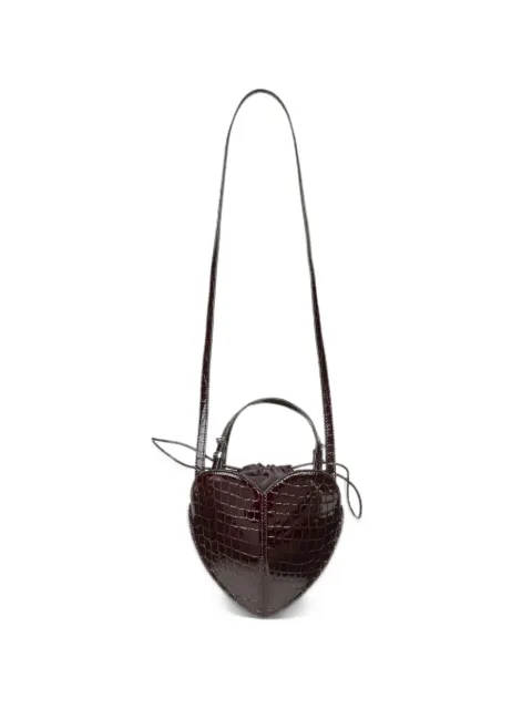 ROTATE BIRGER CHRISTENSEN bolso de charol con forma de corazón y efecto de piel de cocodrilo