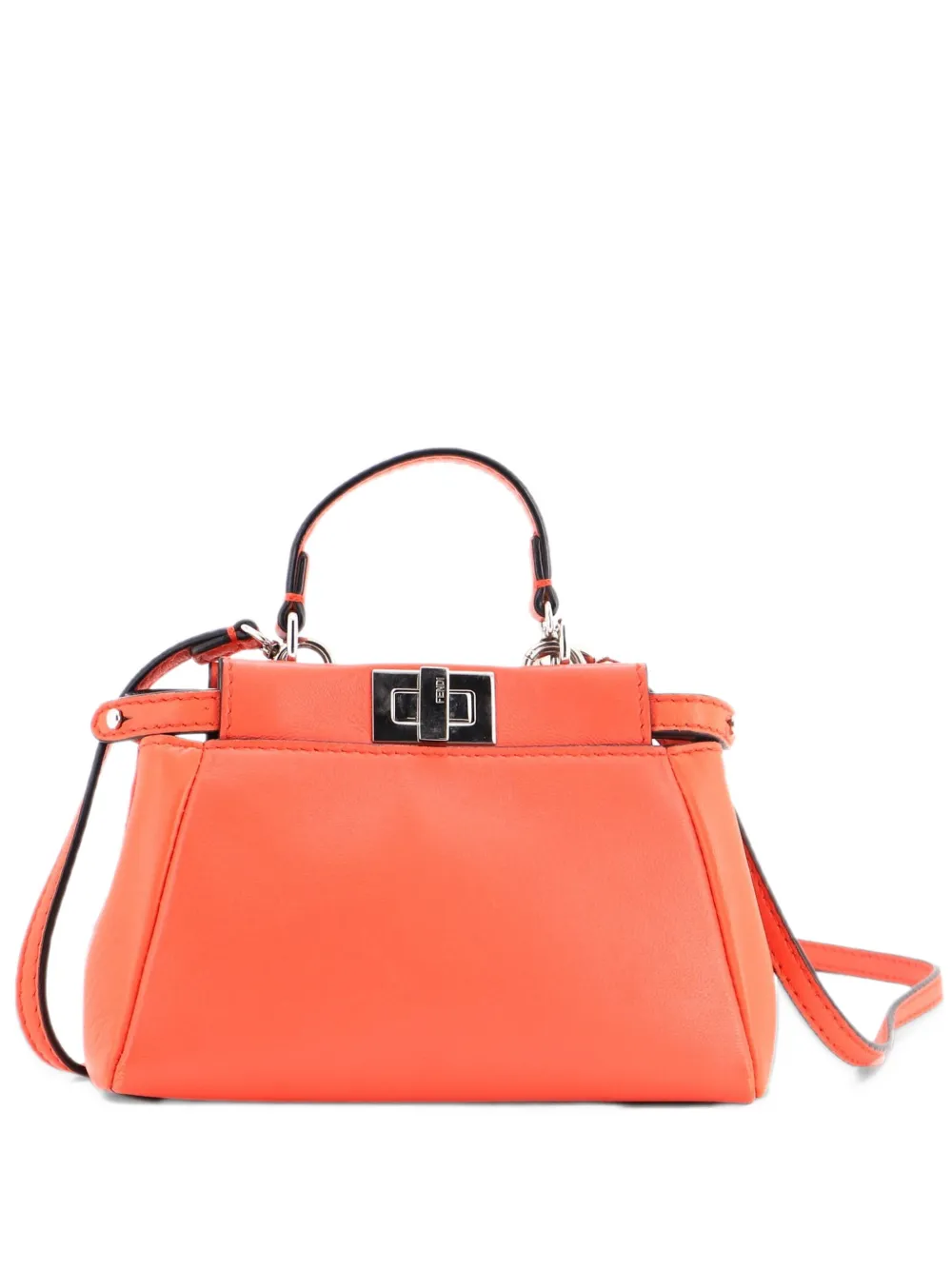 Fendi Pre-Owned Peekaboo Bag Leather Micro crossbody bag - Orange