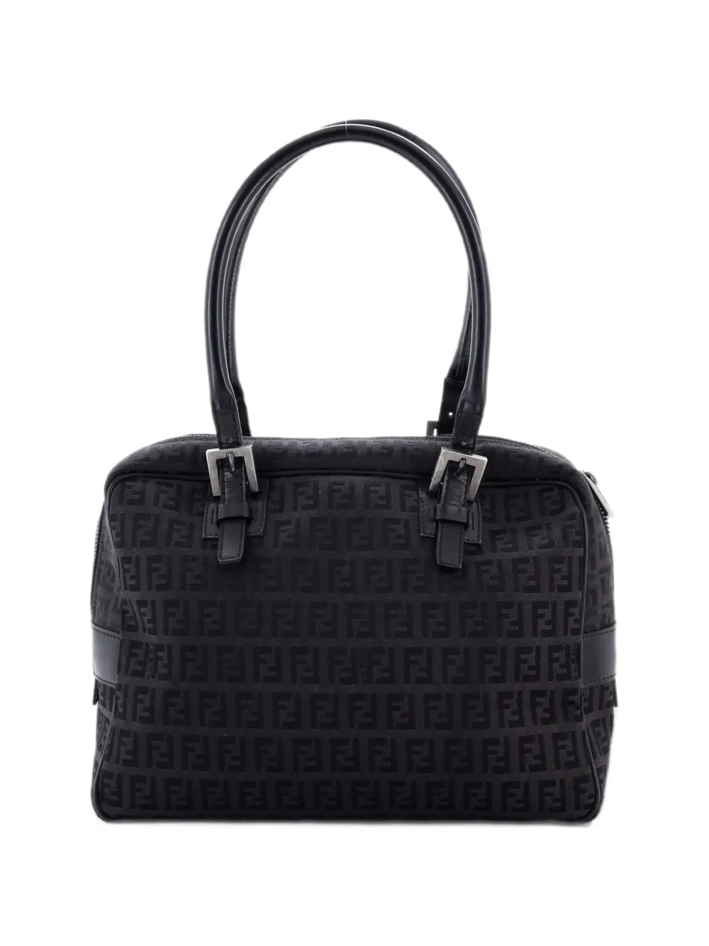 Fendi Pre-Owned Vintage Boston Bag Zucchino Canvas Medium handbag - Black
