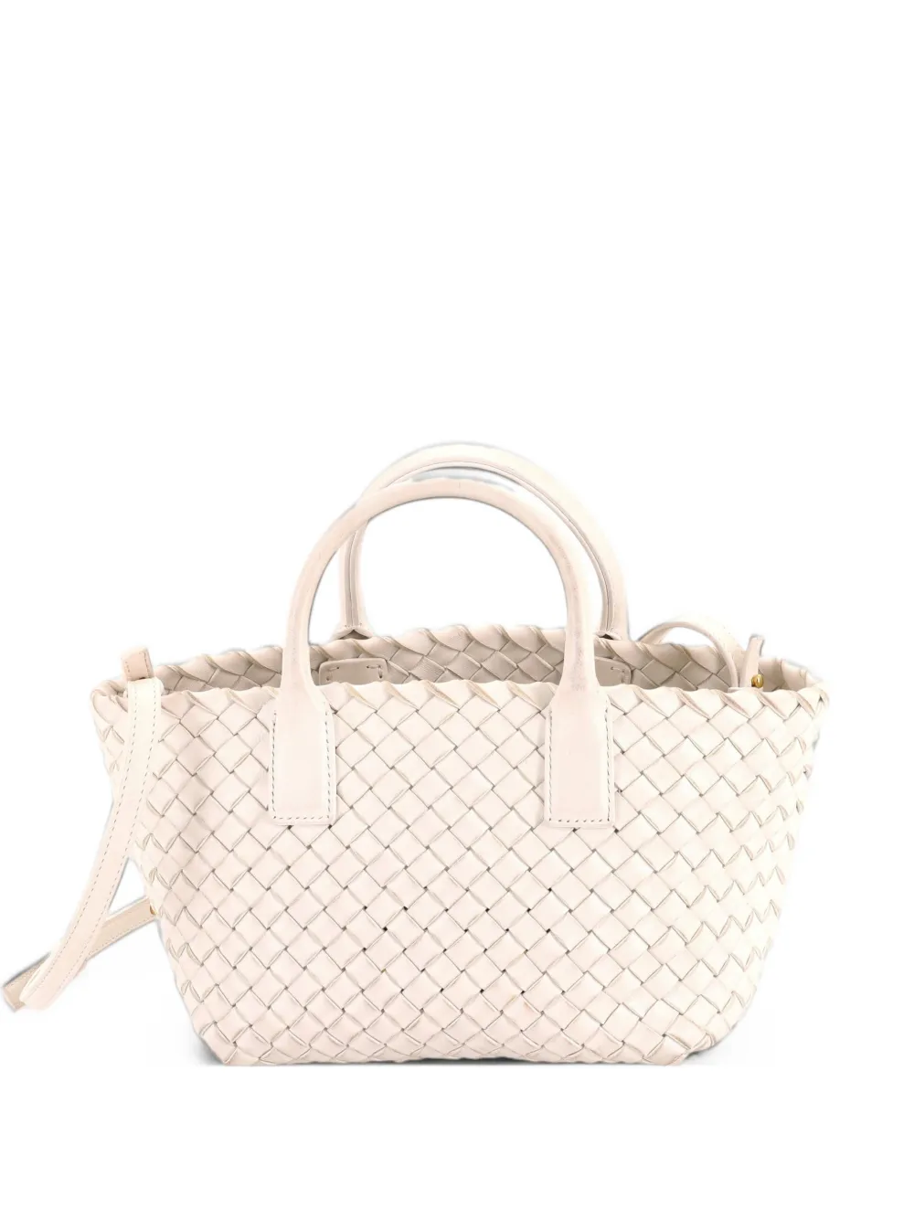 Bottega Veneta Pre-Owned Cabat Intrecciato Nappa Mini tote bag - White