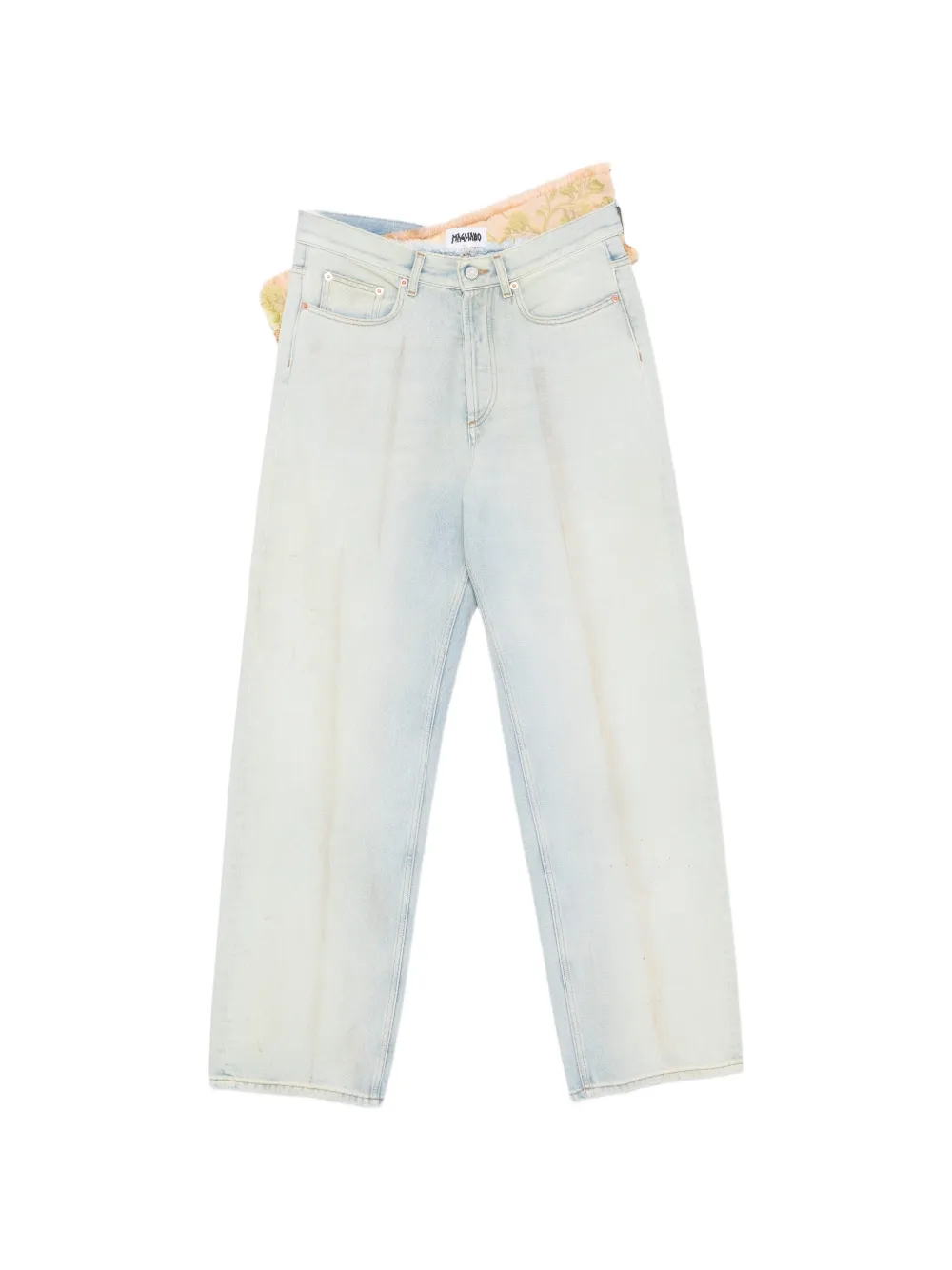 Magliano floral-jacquard panelled jeans - Blu
