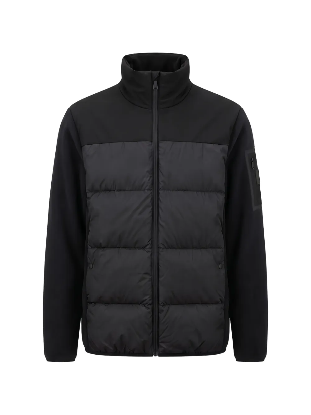 BOSS quilted panelled jacket - Nero