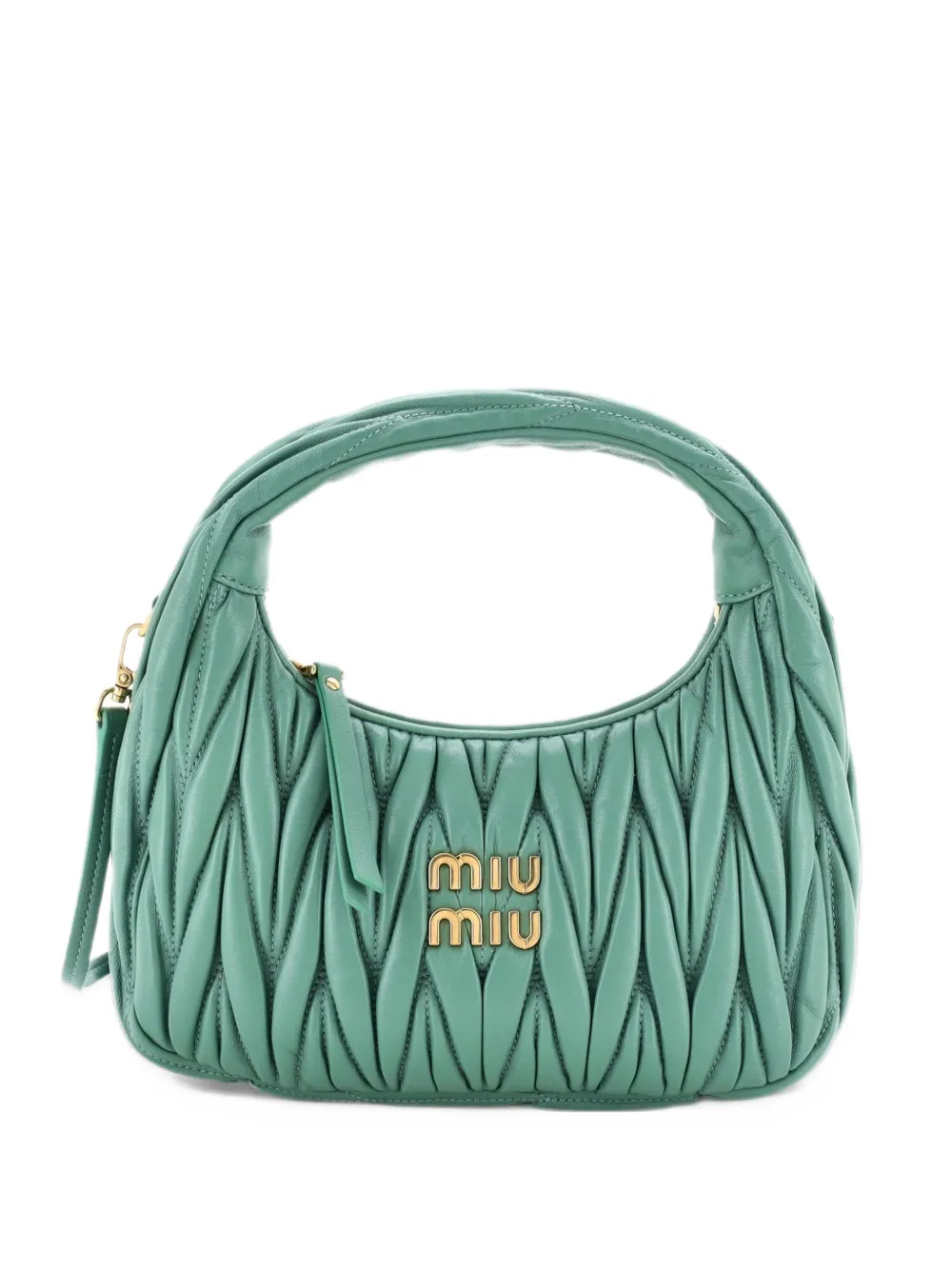 Miu Miu Pre-Owned Wander Matelasse Leather Mini hobo bag - Verde
