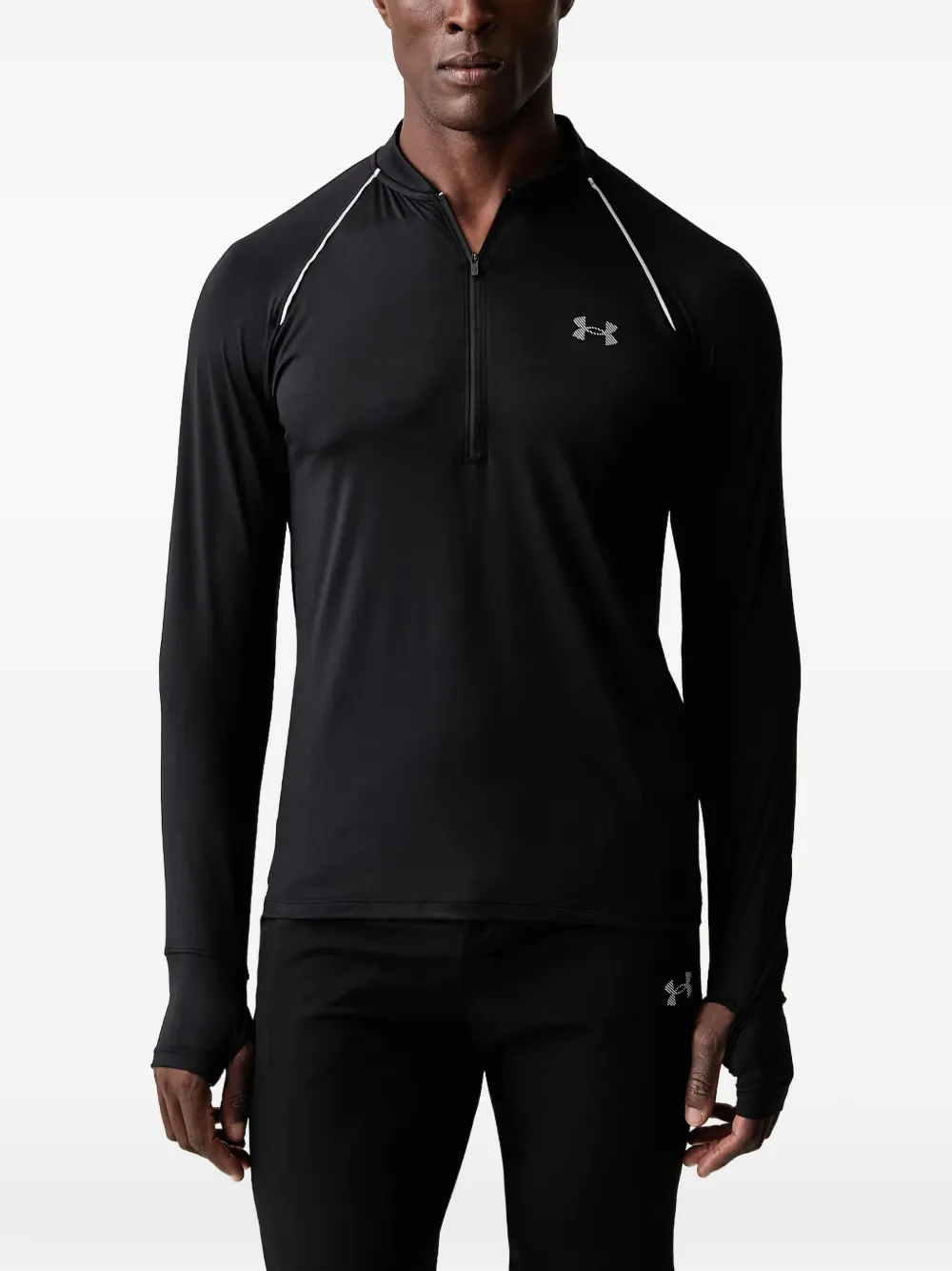 Under Armour 벨로시티 쿼터 지퍼 긴소매 티셔츠 | 블랙 | Image 1