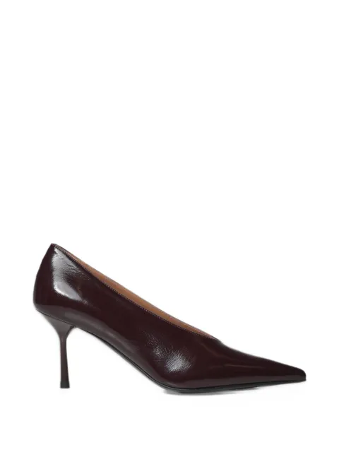 Giuliano Galiano pointed-toe patent-finish pumps