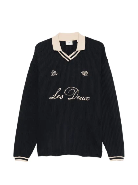 Les Deux waffle-knit logo-embroidered sweatshirt
