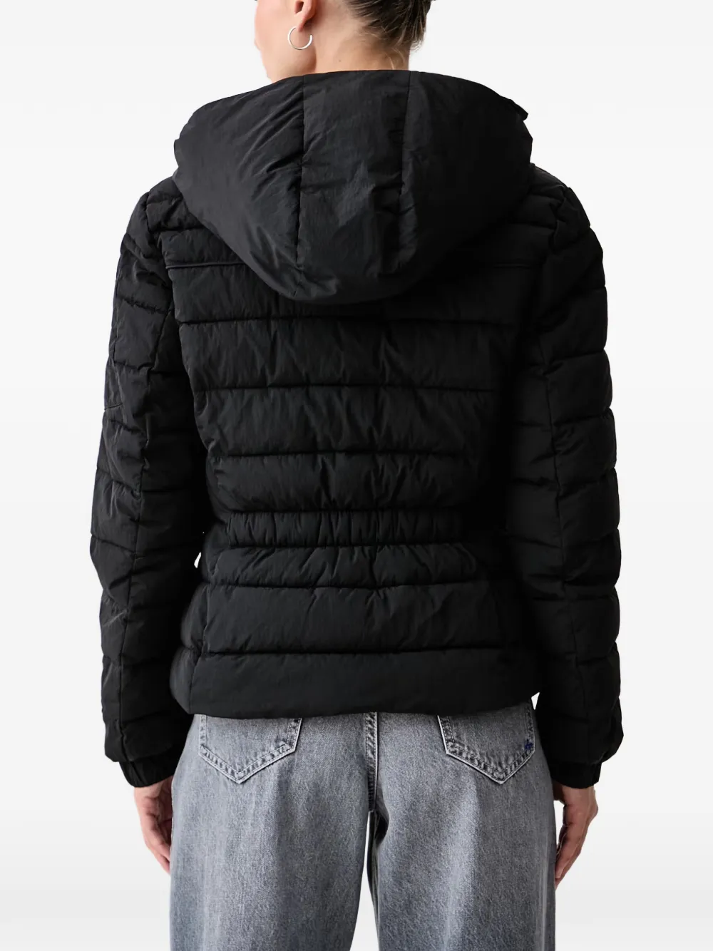 Aeronautica Militare quilted hooded jacket Zwart
