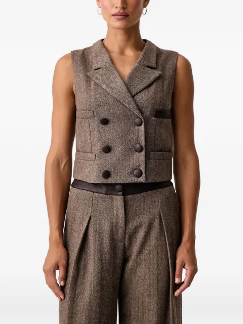 Armani Exchange chaleco con doble botonadura y motivo de espiga
