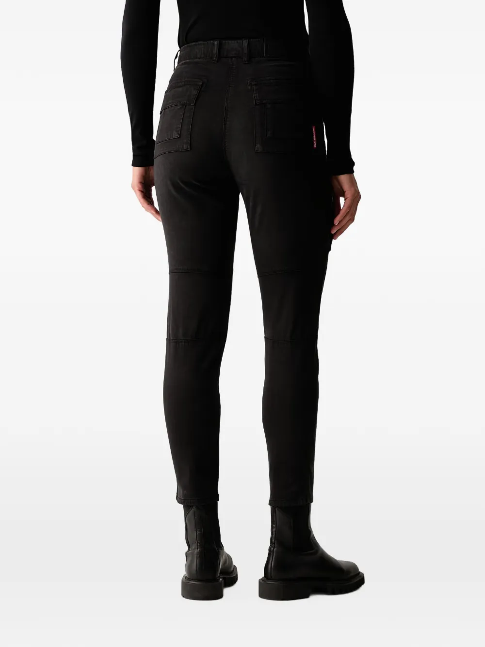 Aeronautica Militare patch-detail cargo pants Zwart