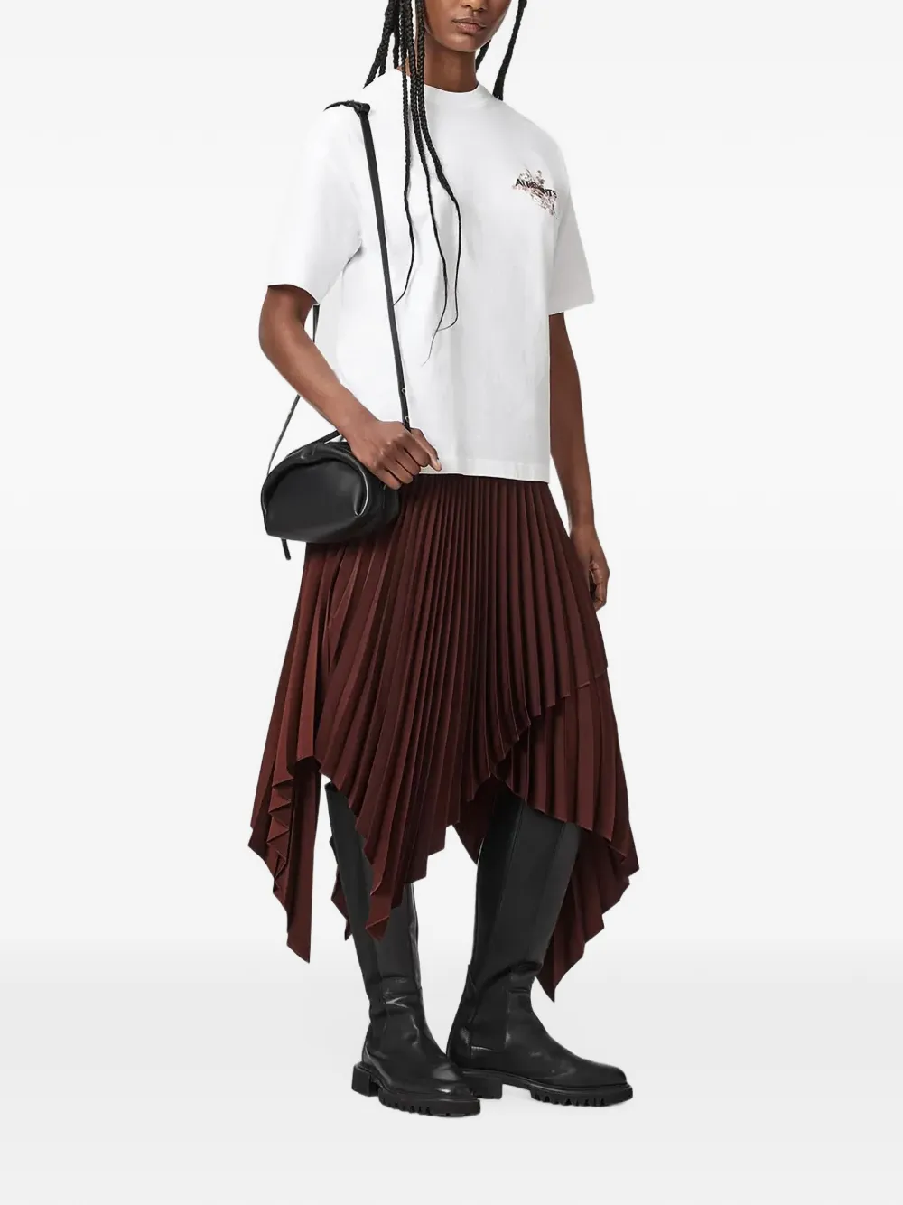 AllSaints Elisa pleated skirt - Marrone