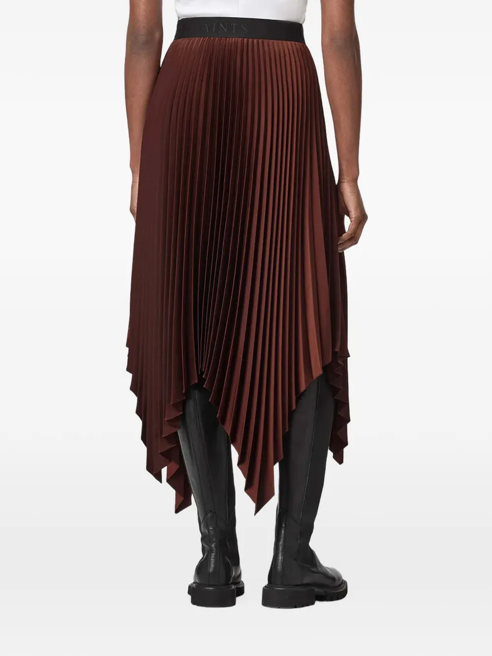 AllSaints Elisa pleated skirt Bruin