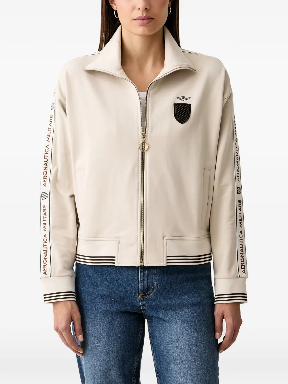 Aeronautica Militare logo-tape zip-up jacket - Toni neutri