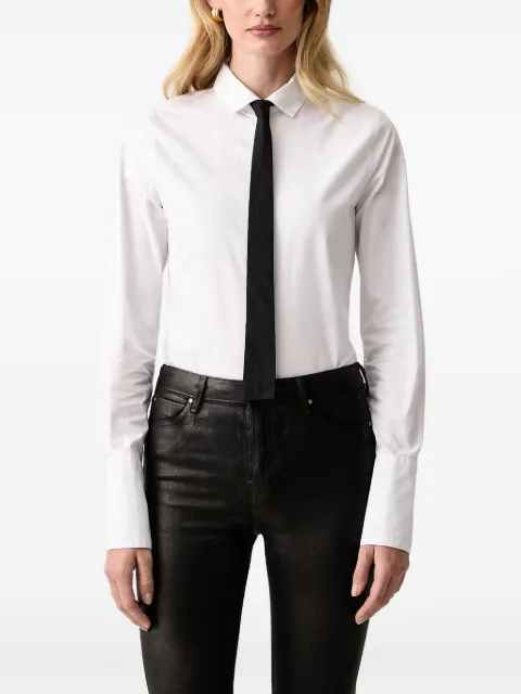 Armani Exchange tie-detail long-sleeve shirt