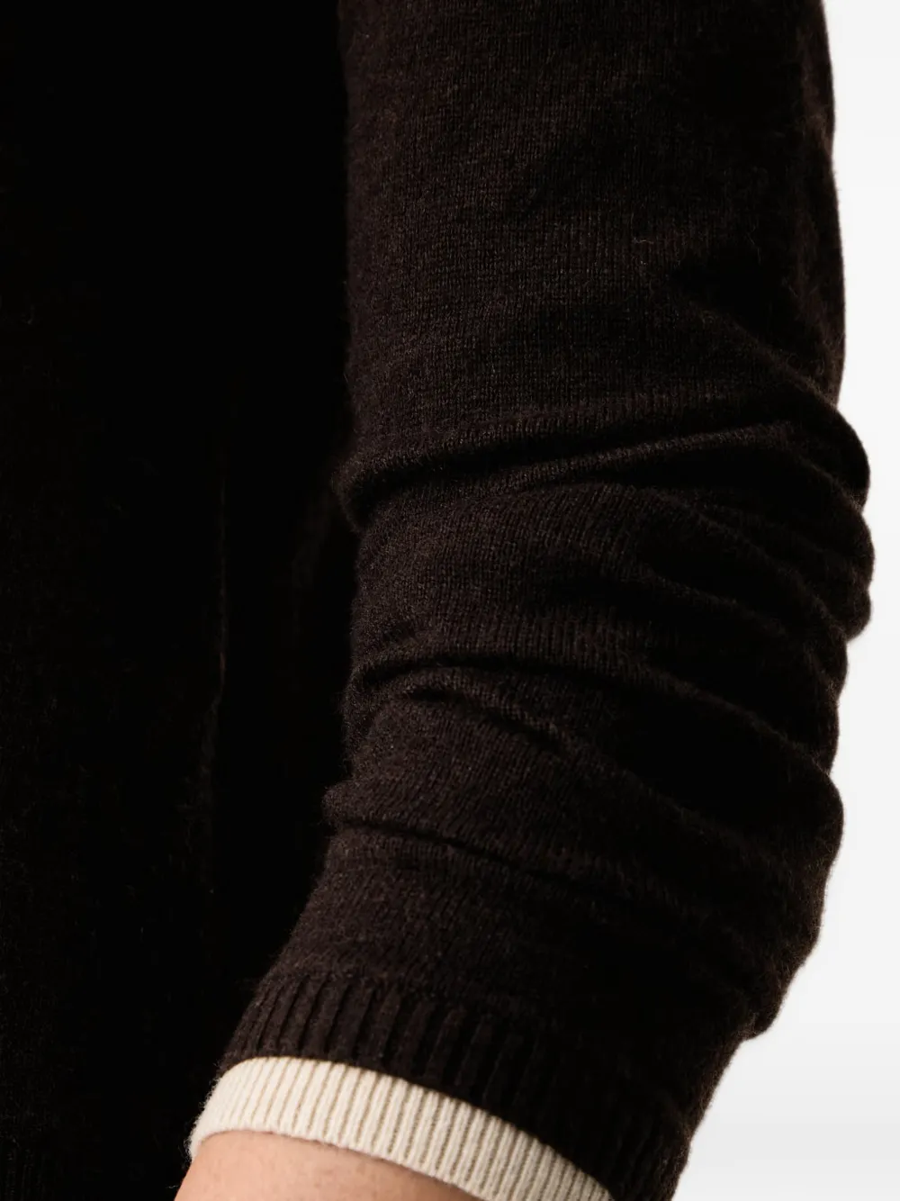 Armani Exchange contrast-trim ribbed-edge sweater Bruin