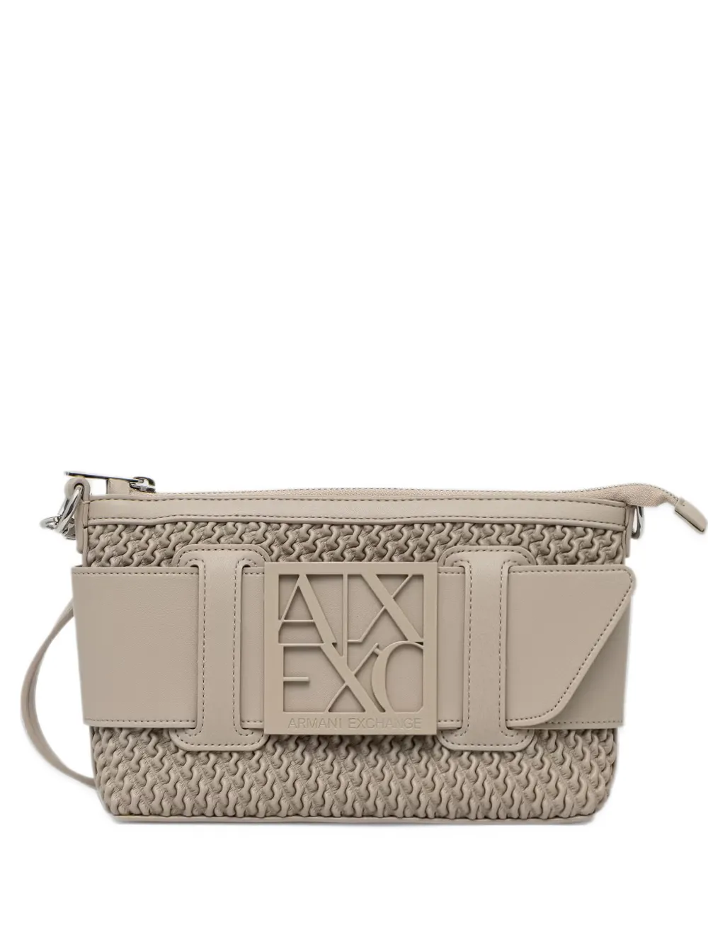 Armani Exchange logo-plaque ruched cluctch bag - Toni neutri