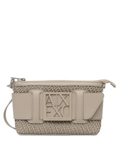 Armani Exchange logo-plaque ruched cluctch bag