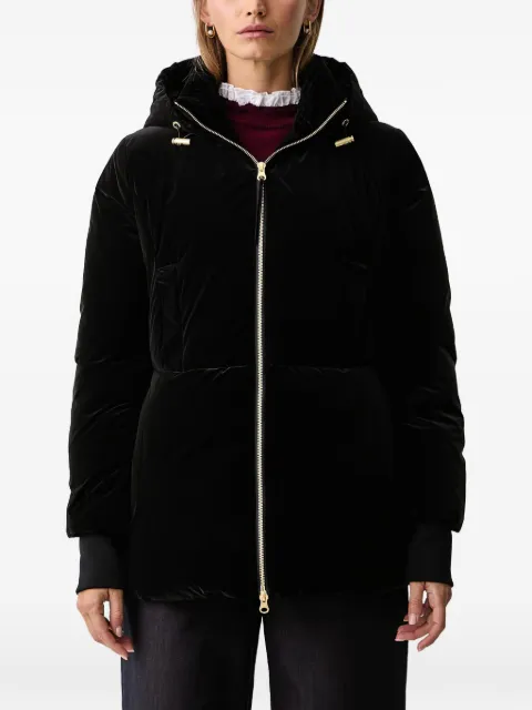 Armani Exchange velvet-effect hooded jacket